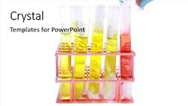  Presentation with chemical reaction - PPT theme having medical equiptment - chemical research chemical reaction isolated background and a  colored foreground