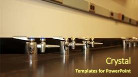  Presentation with biomaterial neuroscience science word - Colorful slides enhanced with medical equiptment - gas spigots on a work backdrop and a tawny brown colored foreground