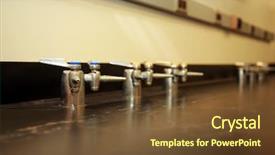  Presentation with biomaterial neuroscience science word - Presentation theme having medical equiptment - gas spigots on a work background and a tawny brown colored foreground