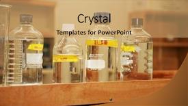  Presentation with water science - Slides featuring medical equiptment - glass wear full of water background and a coral colored foreground