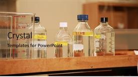  Presentation with water science - Cool new presentation design with medical equiptment - glass wear full of water backdrop and a coral colored foreground