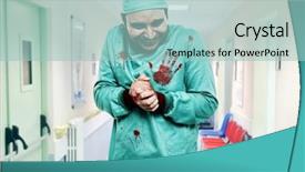  Presentation with waiting - Colorful slide deck enhanced with medical error - crazy surgeon waiting backdrop and a light blue colored foreground