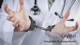  Presentation with medical ethics - Theme featuring medical ethics - female doctor or nurse background and a light gray colored foreground