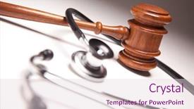  Presentation with medical ethics - Cool new PPT theme with medical ethics - gavel and stethoscope on gradated backdrop and a lemonade colored foreground