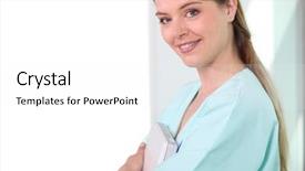  Presentation with medical laptop - Beautiful slides featuring medical ethics - nurse with a laptop backdrop and a white colored foreground