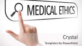  Presentation with medical ethics - Presentation design with medical ethics written in search background and a white colored foreground