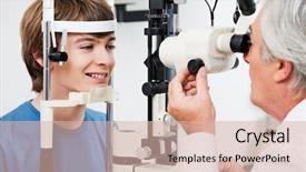  Presentation with optometrist - PPT layouts consisting of electrical maintenance team - portrait of happy three workers background and a gray colored foreground
