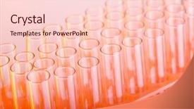  Presentation with chemical - Beautiful theme featuring medical experiments - chemical glass tubing in lab backdrop and a lemonade colored foreground