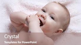  Presentation with baby girl - Presentation having medical eye ear - cute baby girl with hemangioma background and a  colored foreground