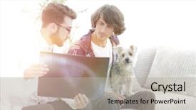  Presentation with dog - Cool new PPT theme with medical eye ear - veterinarian showing an x-ray backdrop and a  colored foreground