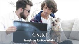  Presentation with dog - Amazing PPT theme having medical eye ear - veterinarian showing an x-ray backdrop and a  colored foreground