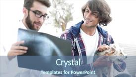  Presentation with dog - Theme consisting of medical eye ear - veterinarian showing an x-ray background and a ocean colored foreground