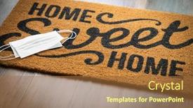  Presentation with face masks - Cool new slide set with medical-face-masks-rests backdrop and a tawny brown colored foreground