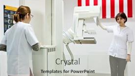  Presentation with mammography - Slide set consisting of medical-facility-mammography-scan background and a light gray colored foreground