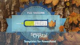  Presentation with multicolored autumn leaves orange yellow red - Cool new PPT layouts with medical fall prevention - autumn leaves against brown rough backdrop and a teal colored foreground