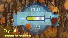  Presentation with fall prevention - Slide set enhanced with medical fall prevention - autumn leaves pattern against brown background and a tawny brown colored foreground