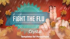  Presentation with fall prevention - Presentation theme featuring medical fall prevention - happy fingers against red background background and a coral colored foreground