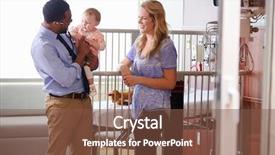  Presentation with dental mother and child - Cool new PPT theme with medical family - pediatrician visiting mother and child backdrop and a tawny brown colored foreground