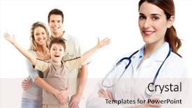  Presentation with doctor family - Slide set having medical family doctor and patients background and a lemonade colored foreground