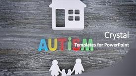  Presentation with autism - Amazing theme having medical family prognosis - word autism with figures backdrop and a gray colored foreground