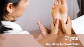  Presentation with foot massage - Cool new slides with medical feet - asian woman giving professional foot backdrop and a coral colored foreground
