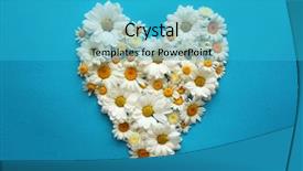  Presentation with heart flowers - Slide deck consisting of medical field - heart made of beautiful chamomile background and a teal colored foreground