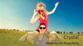  Presentation with blue sky - Presentation design with medical field - young love couple smiling background and a gold colored foreground