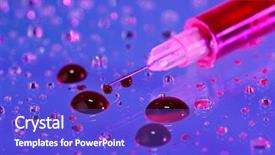  Presentation with water droplets - Amazing presentation having medical field abstract - syringe needle with fluid blood backdrop and a  colored foreground