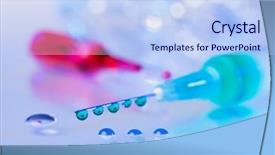  Presentation with water droplets - Slide deck consisting of medical field abstract - syringe needle with green fluid background and a light blue colored foreground