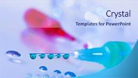  Presentation with water droplets - Beautiful presentation featuring medical field abstract - syringe needle with green fluid backdrop and a sky blue colored foreground