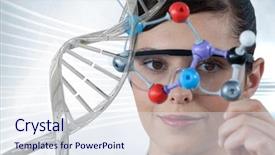  Presentation with medical dna - Presentation theme featuring medical figure with 3d dna background and a sky blue colored foreground
