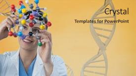  Presentation with medical dna - Presentation design consisting of medical figure with 3d dna background and a yellow colored foreground