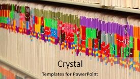  Presentation with files - Presentation theme having medical files on a shelf background and a lemonade colored foreground