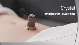  Presentation with traditional chinese medicine - Presentation theme having medical fire - chinese traditional medicine moxibustion therapy background and a dark gray colored foreground