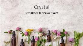  Presentation with alternative medicine - Slide deck consisting of medical-flowers-herbs-essential-oils background and a white colored foreground