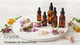  Presentation with alternative medicine - Cool new PPT theme with medical-flowers-herbs-essential-oils backdrop and a lemonade colored foreground