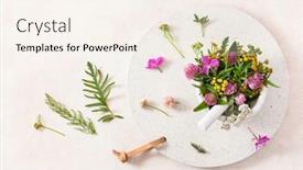 Presentation with healthy lifestyle - Slides featuring medical-flowers-herbs-in-mortar background and a cream colored foreground