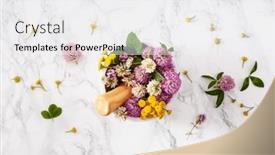  Presentation with healthy lifestyle - Slide set featuring medical-flowers-herbs-in-mortar background and a white colored foreground