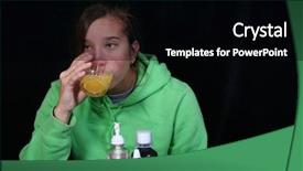 Presentation with orange juice - PPT theme consisting of drinking orange juice to fight a cold plus other remedies background and a black colored foreground