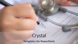  Presentation with prescription - Amazing slide deck having medical form - hand of doctor writing backdrop and a light gray colored foreground
