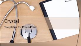  Presentation with blank - Presentation enhanced with medical form - stethoscope and paper blank background and a  colored foreground