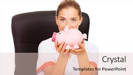  Presentation with smiling paramedic sitting in ambulance - Colorful presentation design enhanced with medical fundraising - smile doctor sitting behind backdrop and a  colored foreground