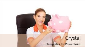  Presentation with desk - Audience pleasing PPT theme consisting of medical fundraising - smile doctor sitting behind backdrop and a  colored foreground