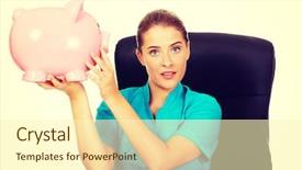  Presentation with nurse and patient holding hands - Cool new theme with medical fundraising - young female doctor or nurse backdrop and a  colored foreground