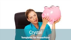  Presentation with teamwork nurse doctor - Slide set enhanced with medical fundraising - young female doctor or nurse background and a teal colored foreground