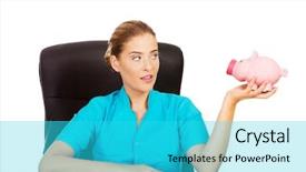  Presentation with patient and nurse holding hands - Cool new theme with medical fundraising - young female doctor or nurse backdrop and a  colored foreground