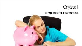  Presentation with trainee nurse sitting by female - PPT theme featuring medical fundraising - young tired female doctor background and a  colored foreground