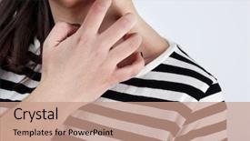  Presentation with close up of judo judo - Amazing slide set having medical gall - woman has itch close up backdrop and a coral colored foreground