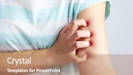  Presentation with of a gray wolf - PPT layouts consisting of medical gall - woman has itch on gray background and a coral colored foreground