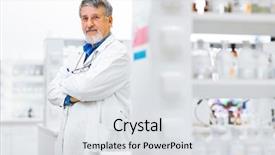  Presentation with scientific research - Slide set with medical gas - senior male researcher carrying background and a light gray colored foreground